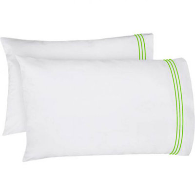 400TC Triple Embroidery Cotton Sateen Pillowcases (Set Of 2)