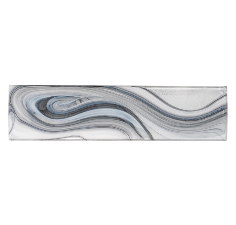 Barc 3" x 12" Straight Edge Glass Marble Look Subway Wall Tile, Sequioa