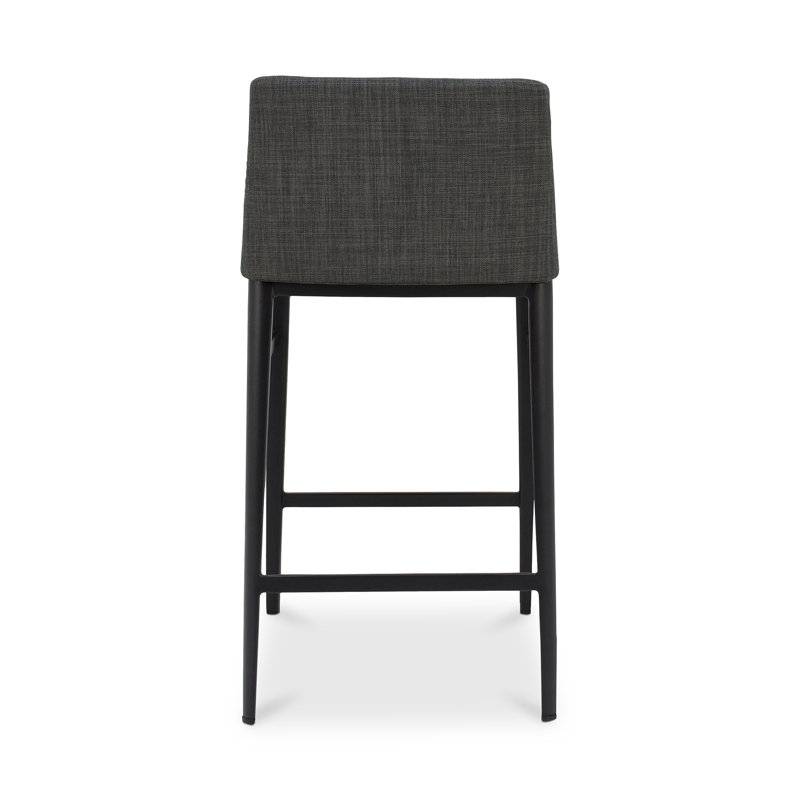 Baron Upholstered Stool with Metal Frame, Counter Stool (25.5” Seat Height), Charcoal