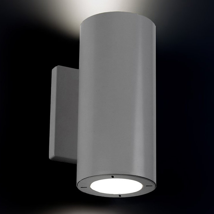 Vessel LED Outdoor Armed Sconce, Brushed Aluminum, 5.625" H x 3.5" W x 4.25" D
