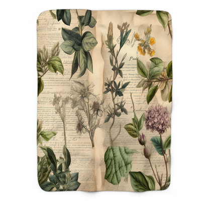 Petal and Parchment - jeté de qualité supérieure en sherpa 1 pièce