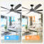 Ventilateur de plafond d'extérieur moderne 64 "avec lumière et télécommande, 6 pales en ABS, moteur à courant continu réversible-381104457-401824947