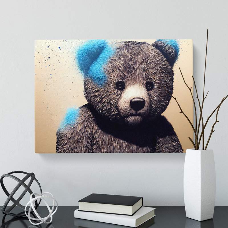 Interesting Teddy Bear - Wrapped Canvas Print, 50cm H x 76cm W x 3cm D