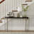 Contemporary Narrow Sofa Console Table With Quartz Top - Decorative Console Table For Entryway, Foyer, And Hallway Decor Accent - 54", Black