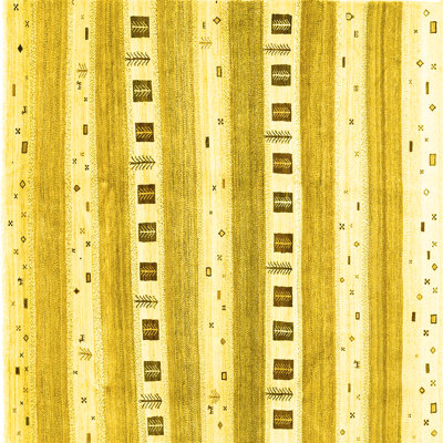 Tapis contemporains jaunes lavables à la machine 318