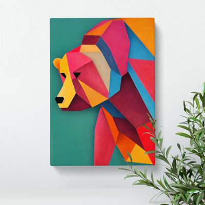 Amazing Bear Abstract - Wrapped Canvas Print