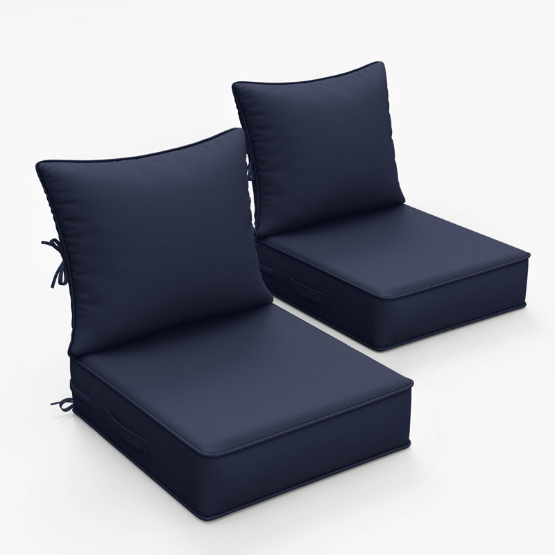 Coussin de siège / dossier d'extérieur, L 22 po x P 24 po, Marine