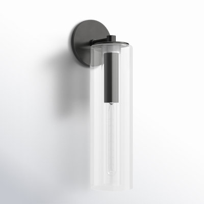 Adreille Single Light Glass Steel Dimmable Armed Sconce