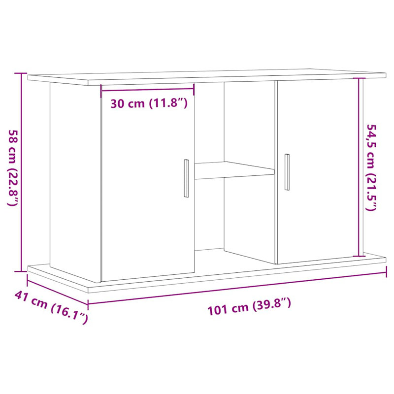 Emsworth Aquarium Stand, old wood, 101 x 41 x 58 cm