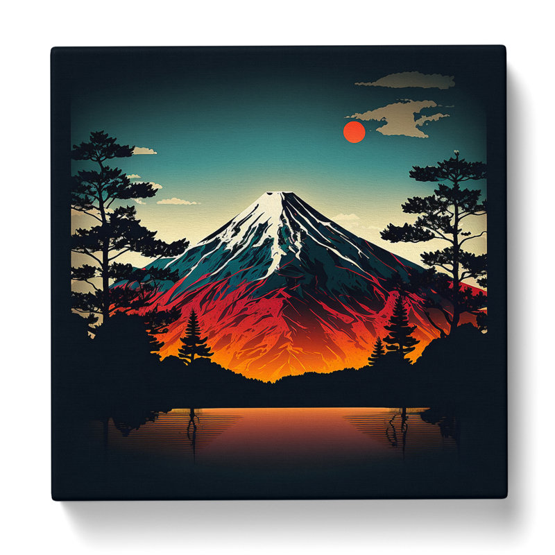 Mount Fuji Digital Art - Wrapped Canvas, 50cm H x 50cm W x 3cm D