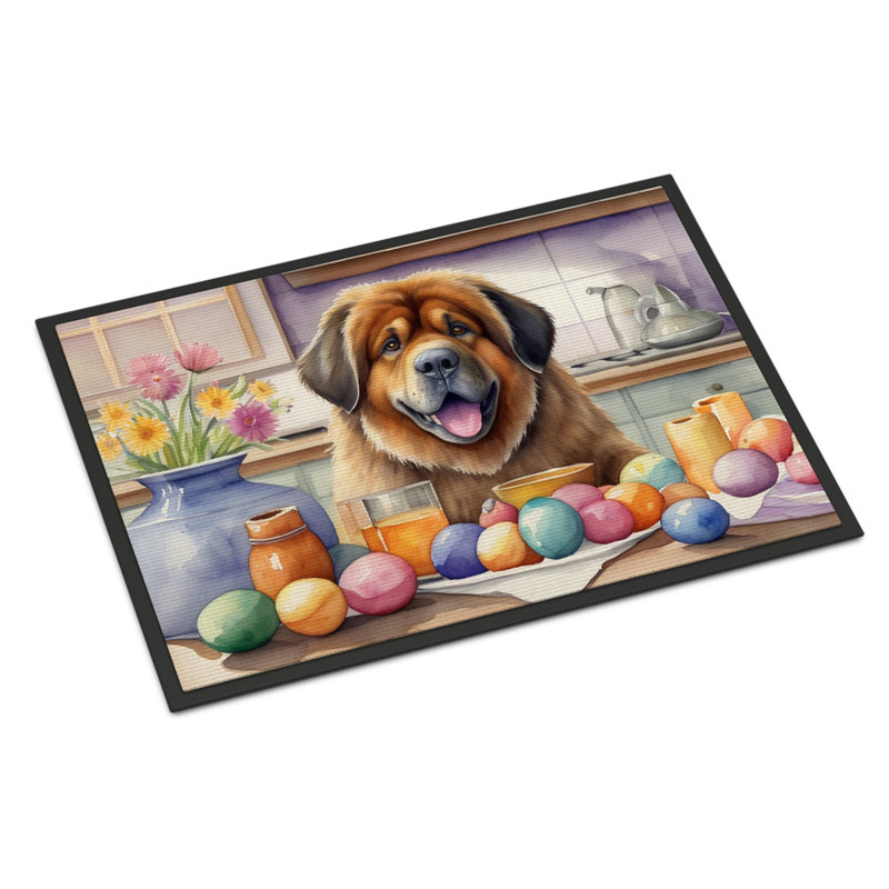 Decorating Easter Tibetan Mastiff Doormat, 18" W x 27" L