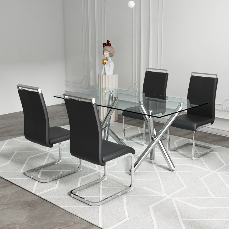 Ensemble repas pour 4 personnes Ceolia, Noir
