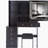 37" Middle Size Left Bedside Cabinet Vanity Table + Cushioned Stool Dresser Set, 2 AC+2 USB Socket, Hair Dryer Stand, Large Touch Control LED Sliding Mirror, 3-Color Switch, EPA, GCC, UL Certificate-1773228989