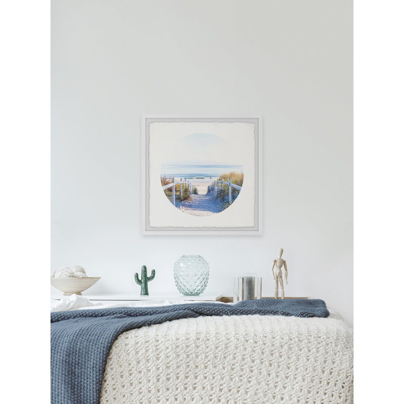 Fence To The Beach - Single Picture Frame Print, 45cm H x 45cm W x 3.81cm D