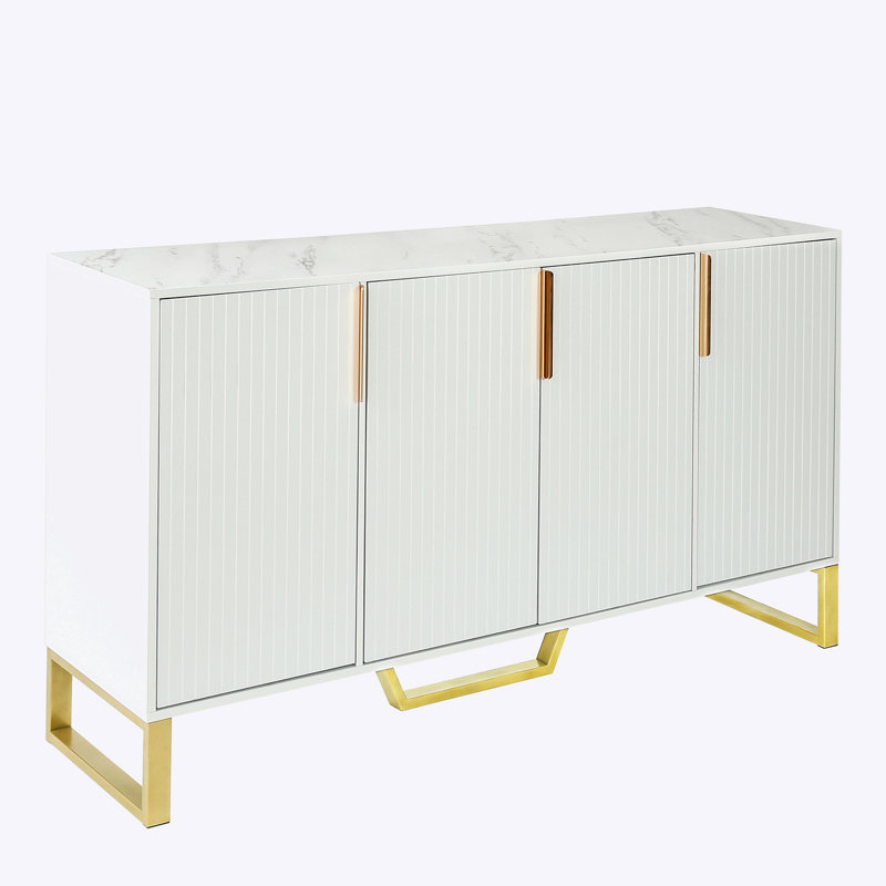 Buffet moderne à quatre portes Kurosh, Blanc