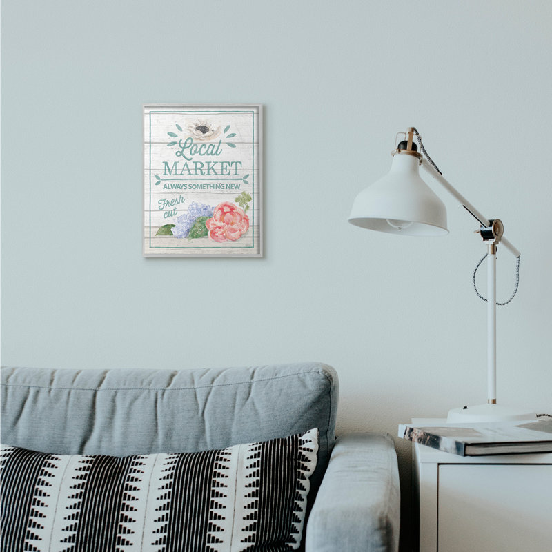 « local market fleurs rustique », impression, H 11 po x l 14 po x P 1,5 po, Estampe numérique Farmhouse