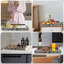 Table basse moderne avec plateau de service avec poignées de salon et repose-pieds