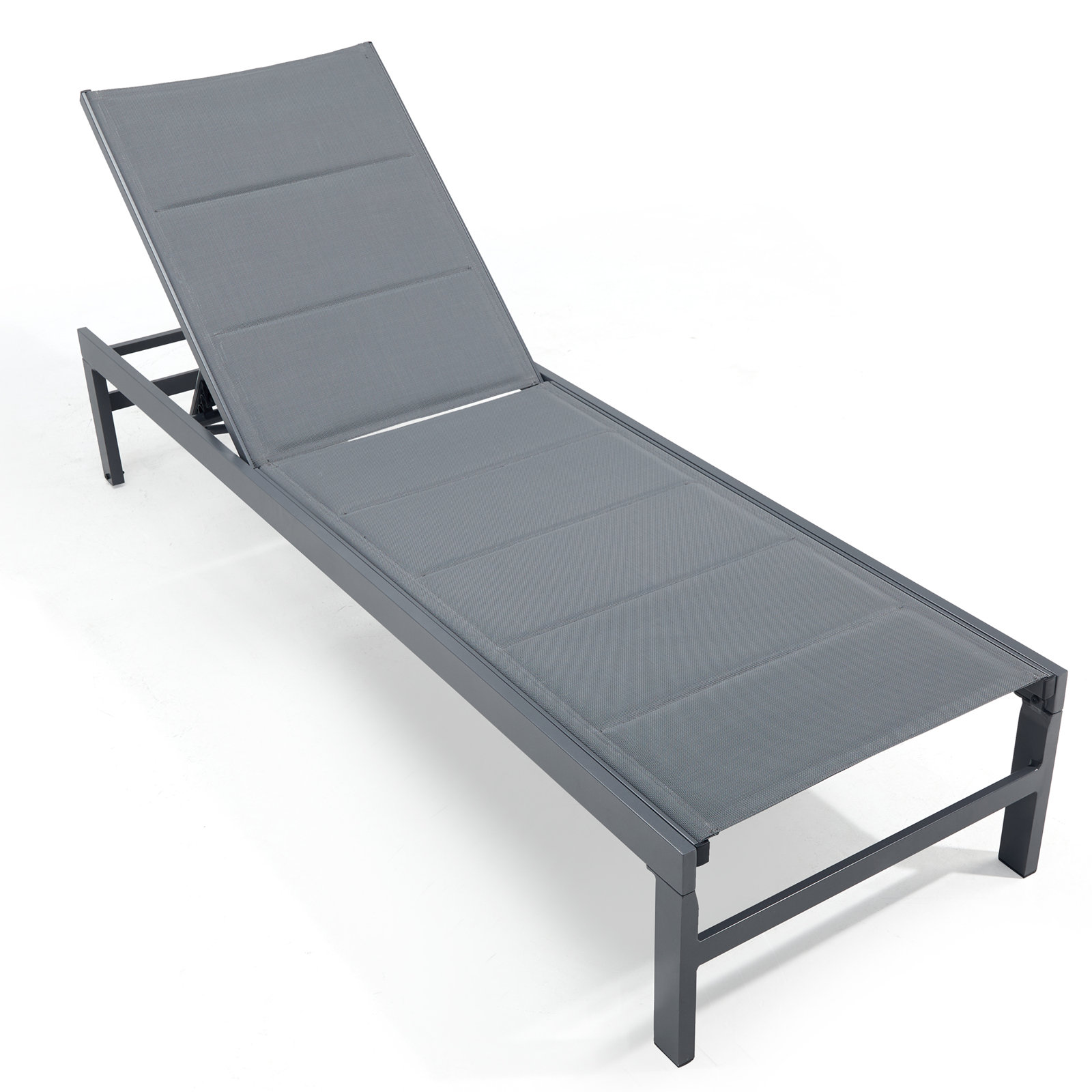 Ine Aluminum Outdoor Chaise Lounge, Gray