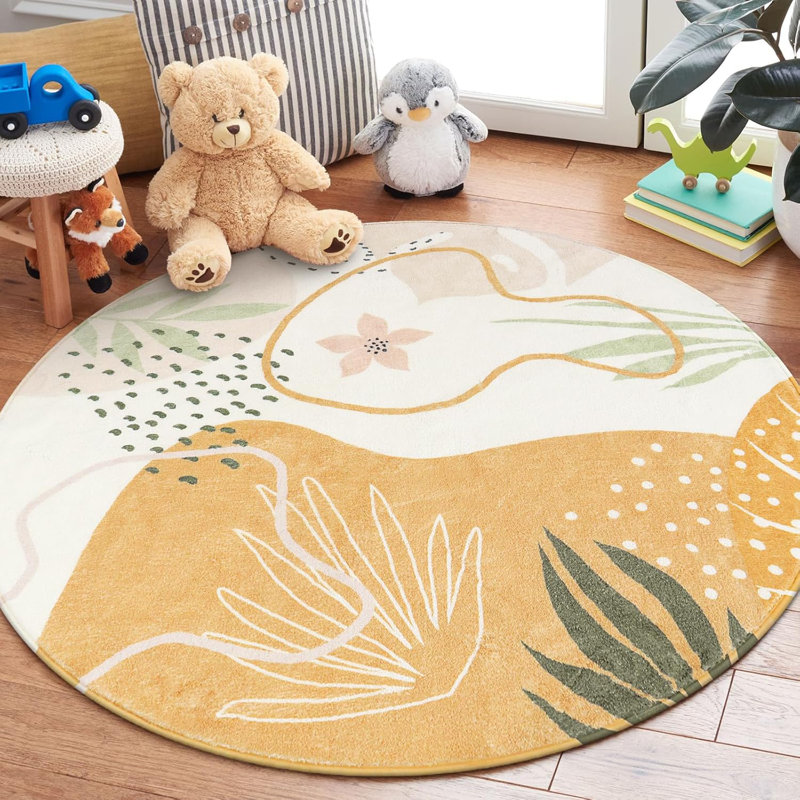 Tapis rond rond avec envers antidérapant