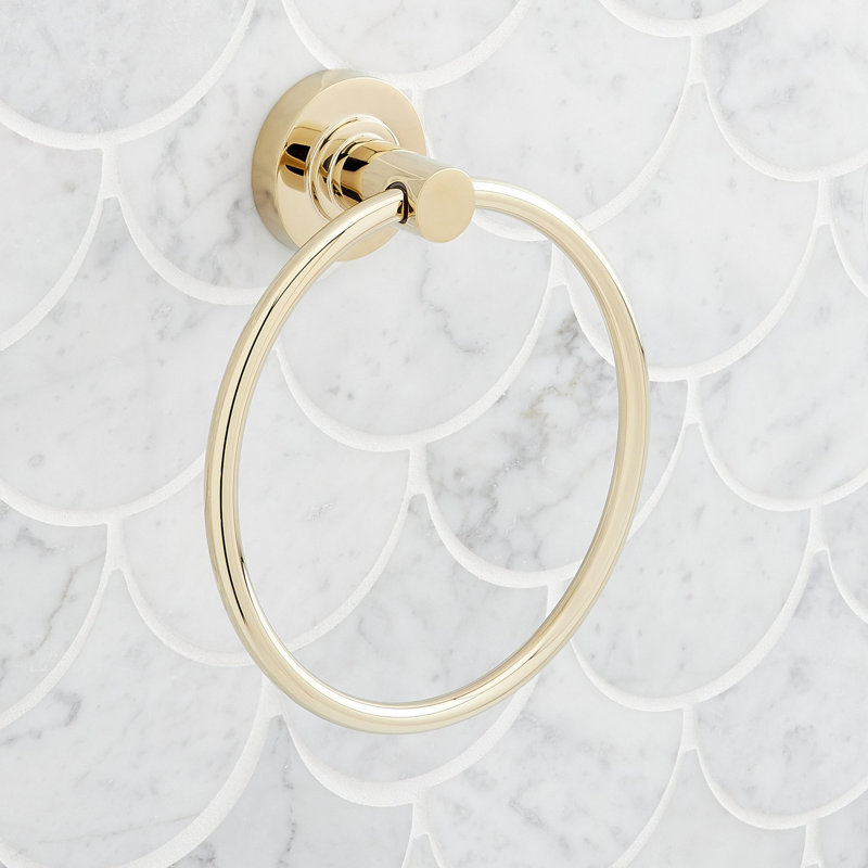 Lexia 6-5/16" Wall Mounted Towel Ring, Polished Brass