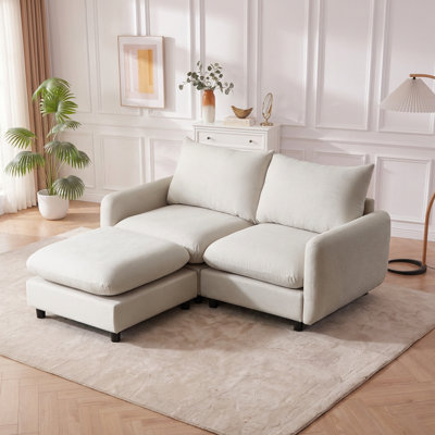 69 in. Modular L-Shaped Sectional Sofa with Ottoman