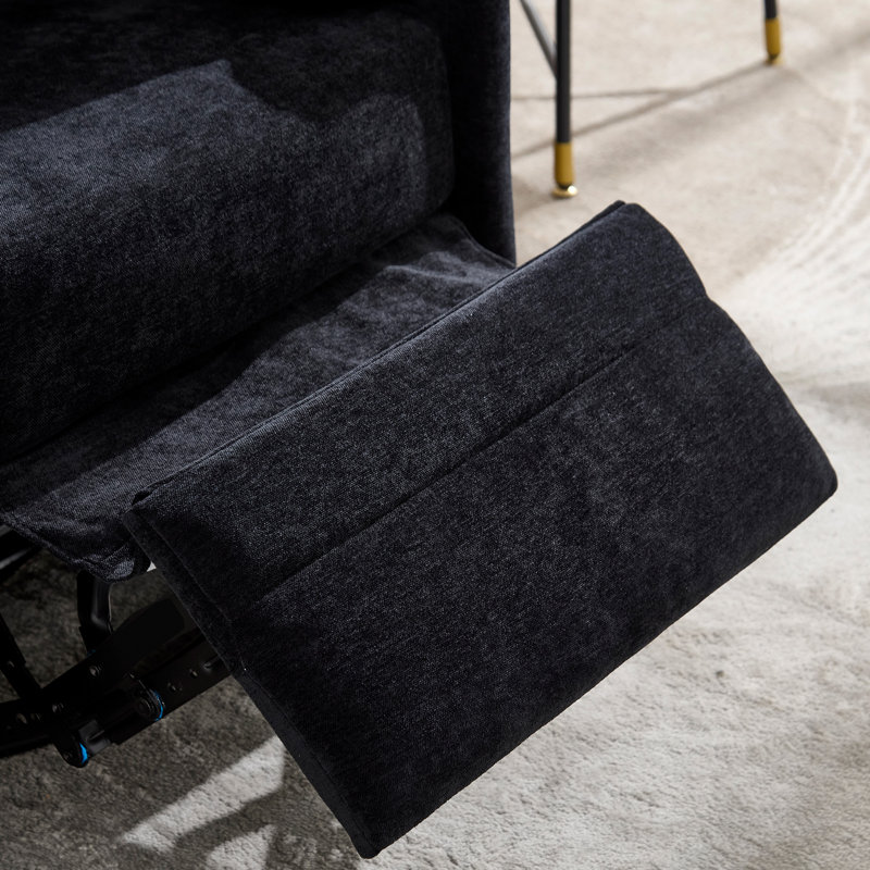 Fauteuil inclinable électrique de luxe à bascule pivotant avec coussin réglable pour un confort ultime, Noir