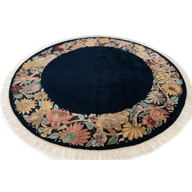 Round Jacoby Navy Blue Rug
