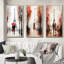 «Paris Couple In Love Vintage Eiffel Tower», 3 pièces sur toile-2009934923-2009934925