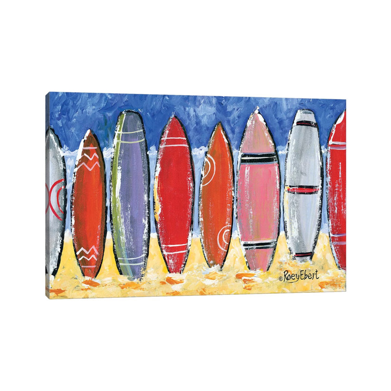 Beach Vibes by Roey Ebert - Wrapped Canvas Painting, 20.32 cm H x 30.48 cm W