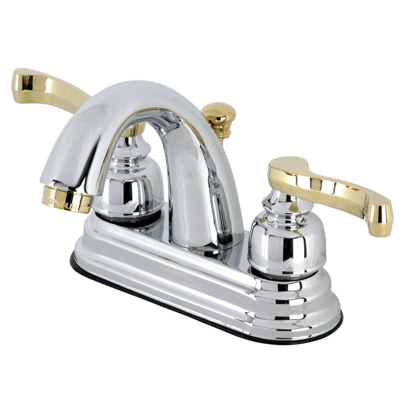 Kingston Brass Vintage Two-Handle 3-Hole Deck Mount 4" Centerset Bathroom Faucet with Plastic Pop-Up