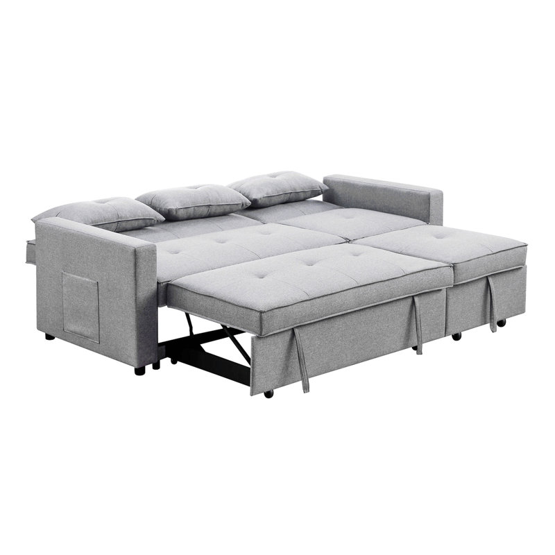 Canapé-lit en lin gris clair 79,75 po Zoey