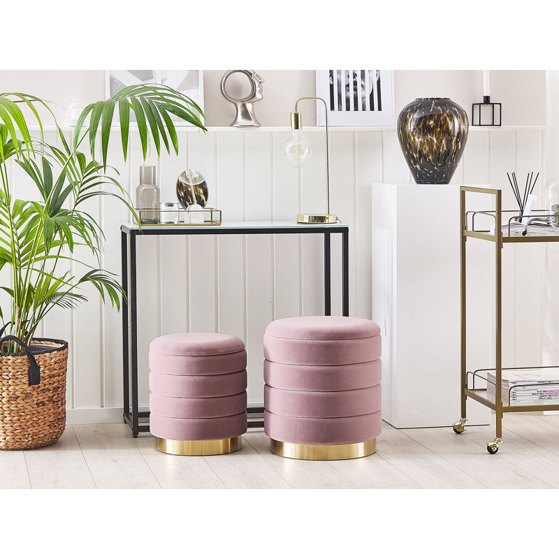 Manufactured Wood Accent Stool, Pink
