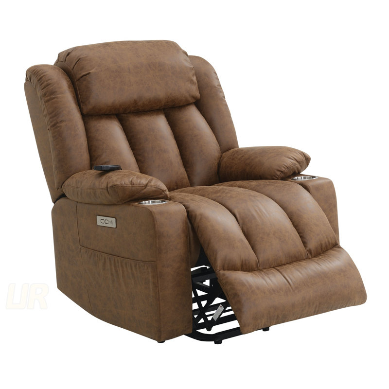 Fauteuil inclinable électrique Pacay en cuir avec levage, chauffage et massage pour un confort et une détente ultimes