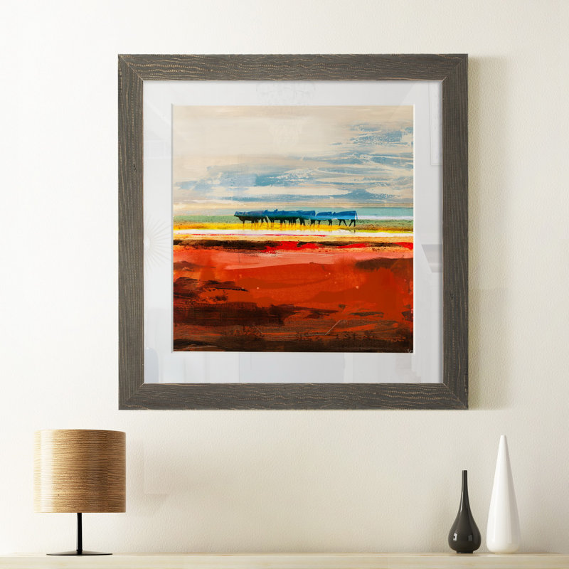 Bétail du Texas-reproduction d’art sur papier encadrée, H 17 po x l 17 po x P 1,5 po, Encadré gris