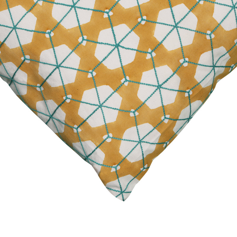 Jaali Pillow Cover 20x20 Inch, Off White;Blue;Brown