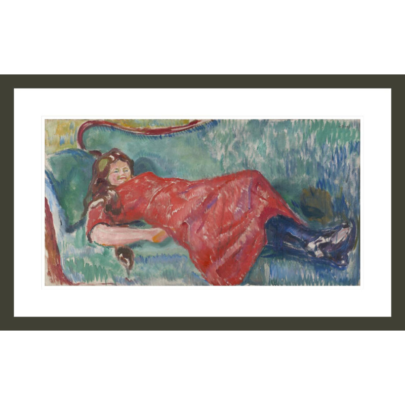 «On the sofa» par Edvard Munch - impression giclée sur cadre, H 18,63 po x l 29,5 po
