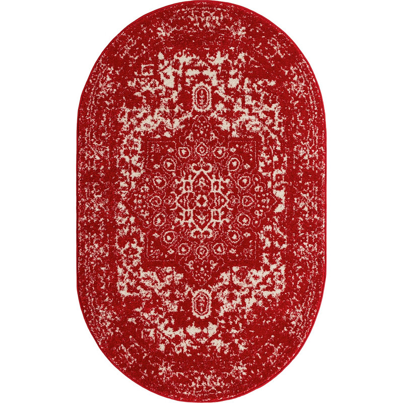 Traditionnel rouille Endesha, Ovale 3 pi 3 po x 5 pi 3 po