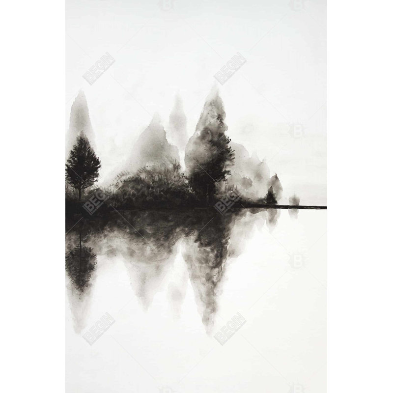 Reflection - Trees White Canvas Art for Home Decor