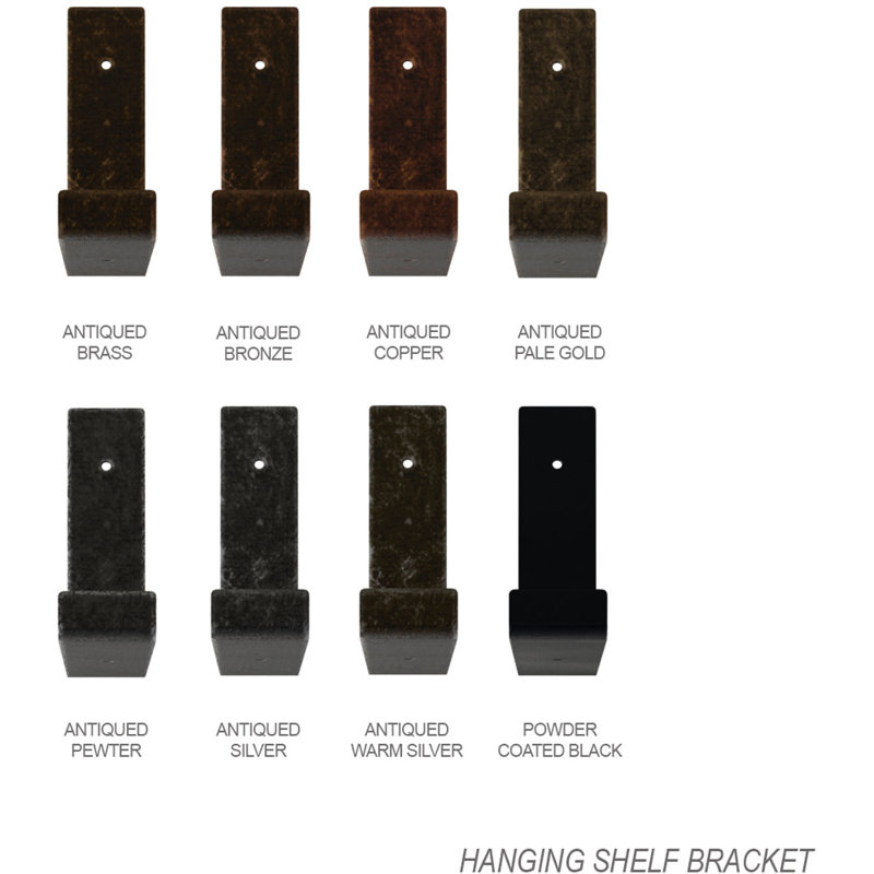 Powder Coated Black Steel Hanging Shelf Bracket 2" x 8" x 6"