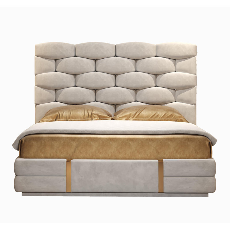 Andlau Orion Bedroom Ob26, 5 Pcs: Bed,2 Nightstands,Dresser,Mirror, Queen