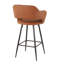 Tabouret de comptoir Margarite en métal noir et similicuir brun par Lumisource-1784096099