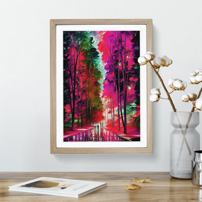 Vibrant Woodland Forest No.3 1 Piece Single Picture Frame Painting