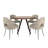 Aurthur 45" Round Dining Table And Upholstered Dining Chairs Set - Beige Fabric-118608189