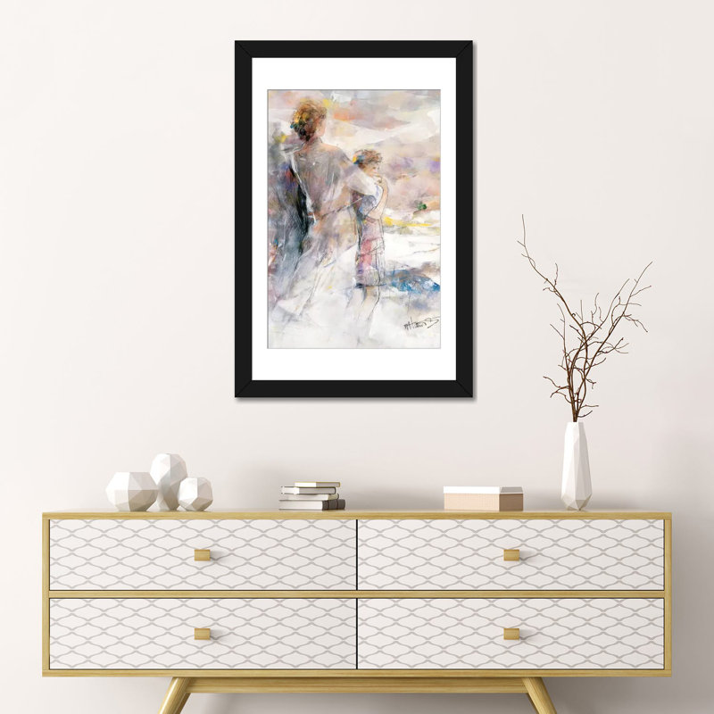« my garçon », reproduction sur toile, H 24 po x l 16 po x P 1 po, Papier beaux-arts encadré noir, Blanc
