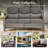 Wickes 9-Piece Outdoor Wicker Patio Conversation Set With Rectangle Fire Pit, 3-Seat Sofa, Ottomans, 4 Swivel Gliders And Side Table-1475757533-1475757535
