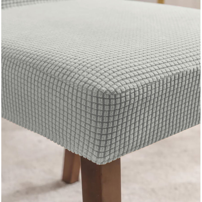 Ensemble de 2 pièces - Housse de protection pour chaise de bureau de salle à manger, Polyester argent