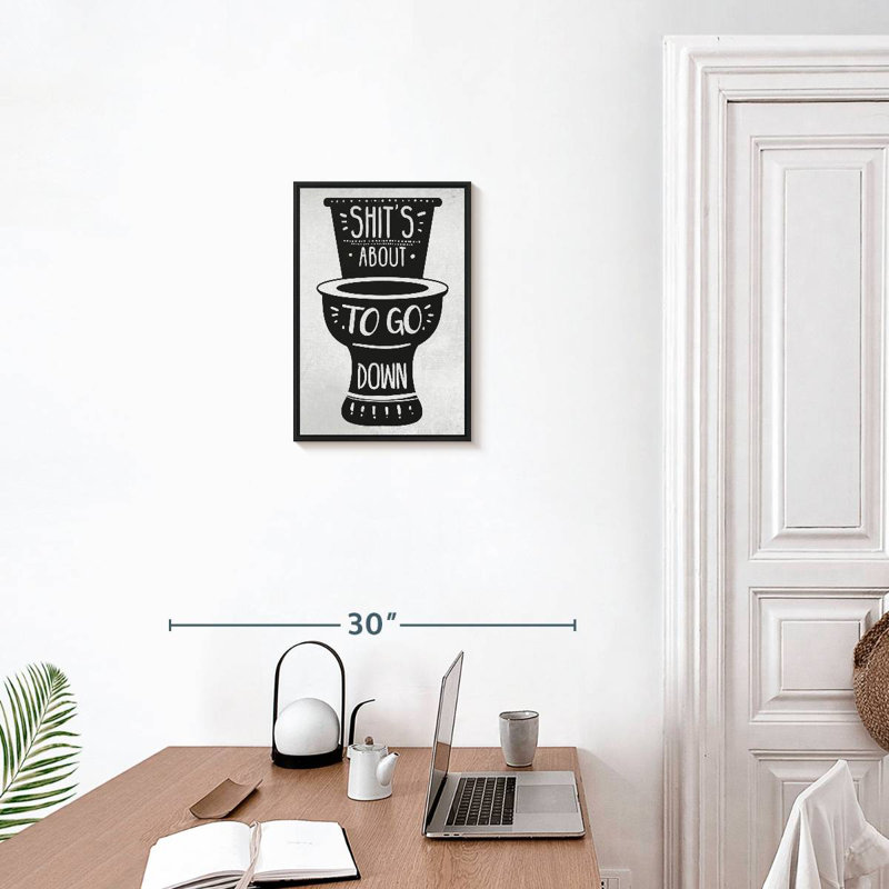 «Shit's About To Go Down I», 13 po x 19 po, Cadre flottant noir