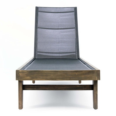 Wood Patio Chaise Lounge Chair by Gracie Oaks