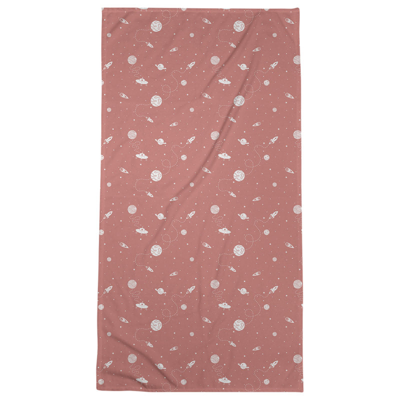 Serviette de bain à espace extérieur, Rouge