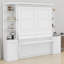 Lit escamotable avec bureau et ensemble de rangement - tablettes et armoires incluses-236587351